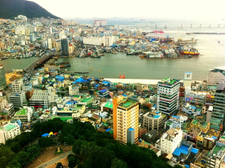 Aerial view of Busan, South Korea.