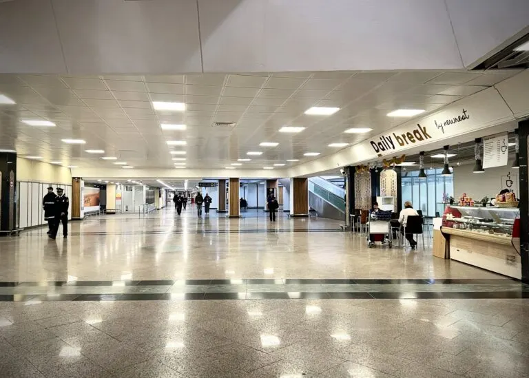 Interior of Casablanca Mohammed V International Airport.