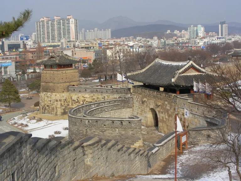 Hwaseong Fortress in Suwon, a popular day-trip destination from Seoul, South Korea.