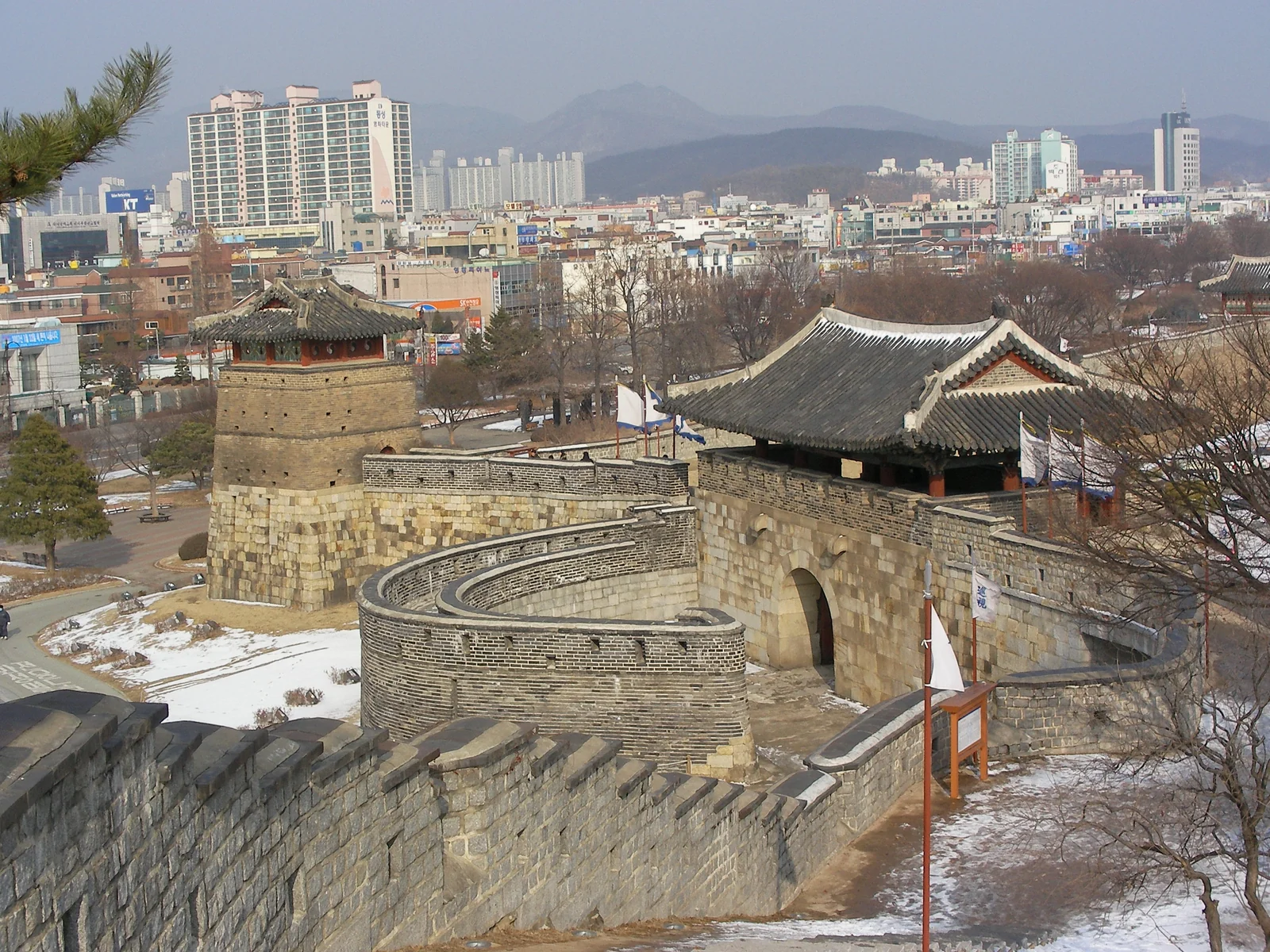Hwaseong Fortress in Suwon, a popular day-trip destination from Seoul, South Korea.