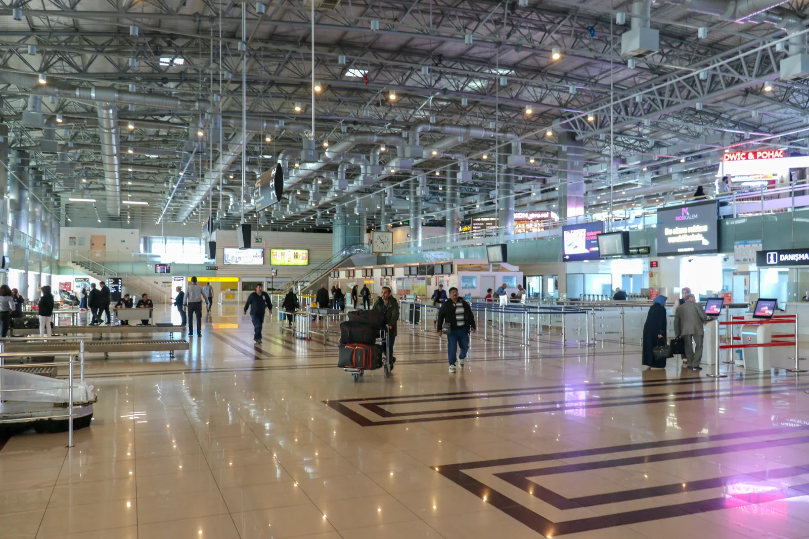 Trabzon Airport terminal interior.